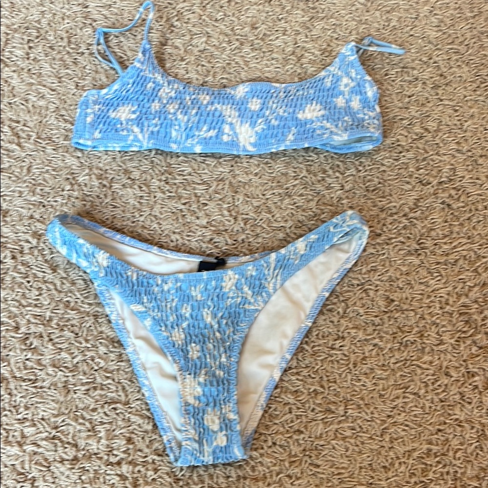 Triangl Swimwear Blue and White Bikini